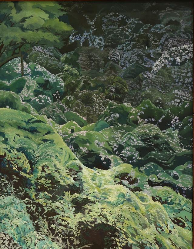 写真:展示中の作品 絵画 紫陽花の杜