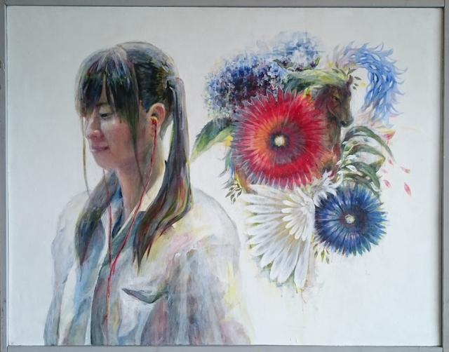 写真:展示中の作品 絵画 みわちゃん