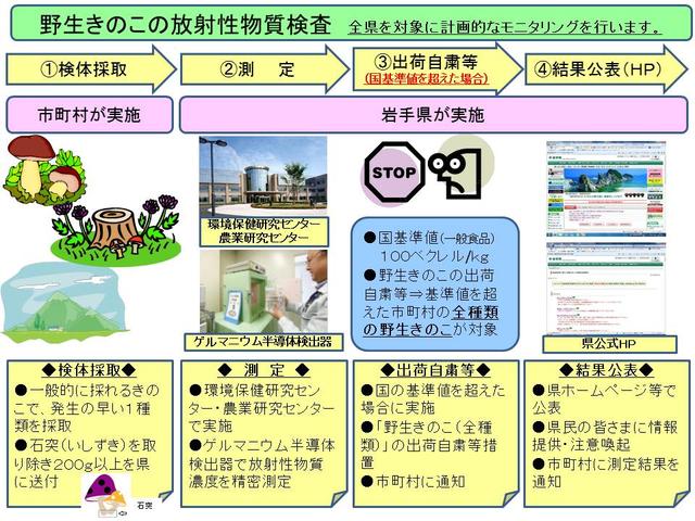 野生きのこの放射性物質検査の図