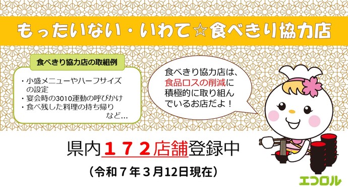 食べきり協力店登録店舗数表示