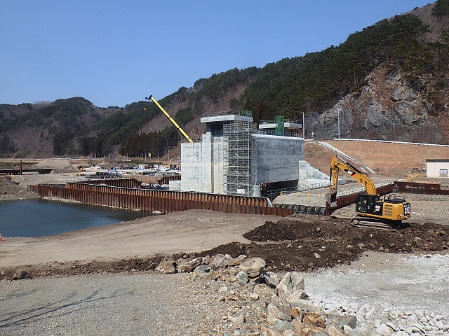 摂待水門 2019年3月の工事状況