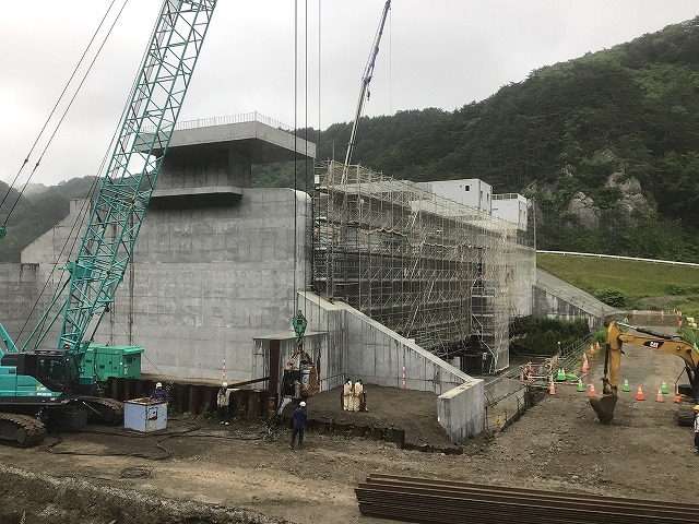 摂待水門 2021年6月の工事状況