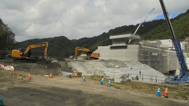 摂待水門 2021年9月の工事状況