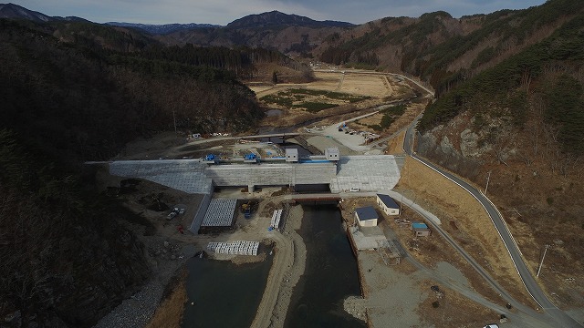 摂待水門 2022年3月の工事状況