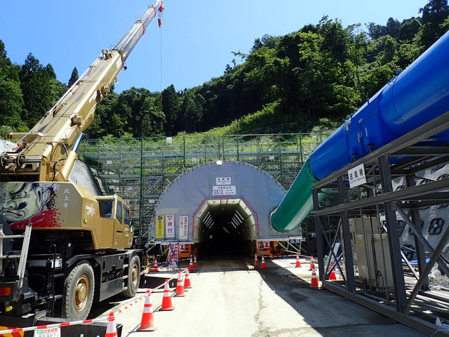 仮称梁川トンネル終点(北上市)側坑口部状況写真