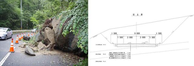 写真：落石の様子