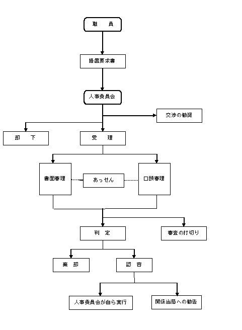 措置要求から判定までの流れの図