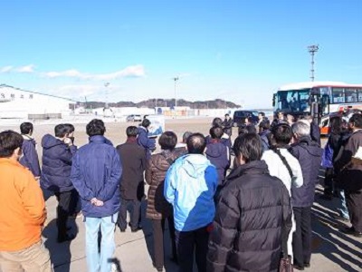 写真:復興工事現場説明