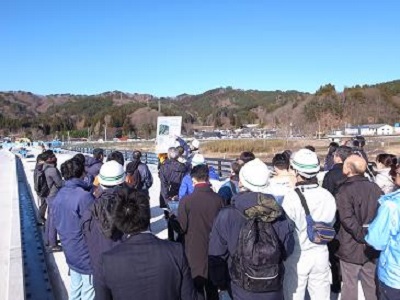 写真:復興工事現場説明