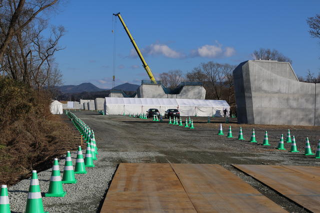 (仮称)新小谷木橋工事状況(北上川右岸側)の写真