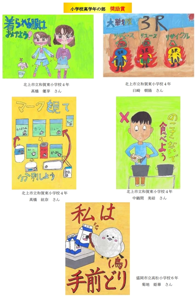 小学校高学年の部奨励賞受賞作品