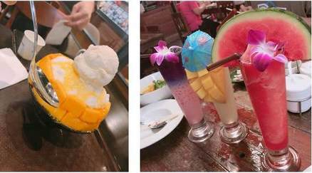 写真:かき氷と飲み物