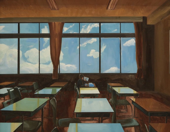 写真:展示中の作品 絵画 目の前の自由