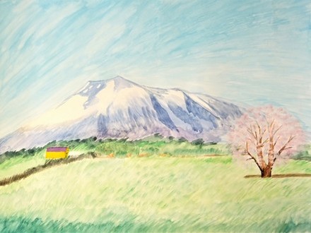 一本桜から望む岩手山