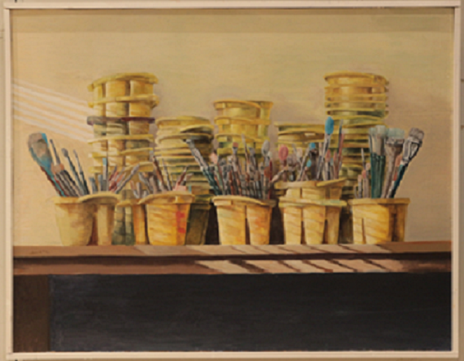写真:展示中の作品 絵画 美術室の午後