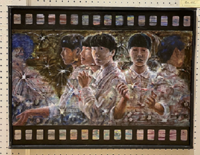 写真:展示中の作品 絵画 星の行方