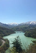 入畑ダム展望台から見る夏油の景観