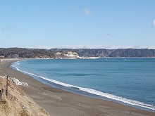 野田村　国道45号線十府ヶ浦パーキングから見る十府ヶ浦海岸と大唐の倉の景観