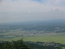平泉町の長島・経塚山の展望台から見る平泉の景観
