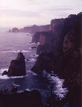 （田野畑村）北山崎展望台から見る早朝の陸中海岸（北山崎）の景観