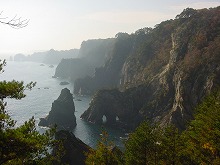 田野畑村北山崎第2展望台から見る北山崎の景観