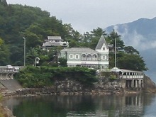 宮古市藤ノ川から見る異人館の景観