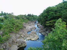 一関市厳美町天工橋から見る厳美渓の景観