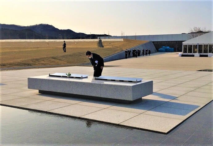 東日本大震災津波岩手県・陸前高田市合同追悼式の様子