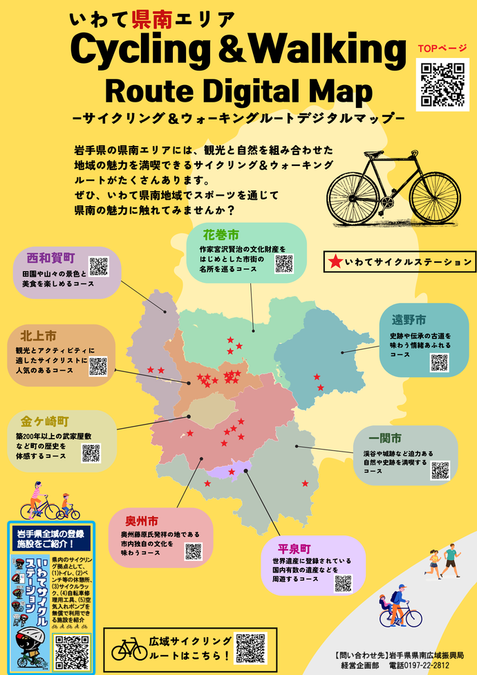サイクリング&ウオーキングルートデジタルマップチラシ