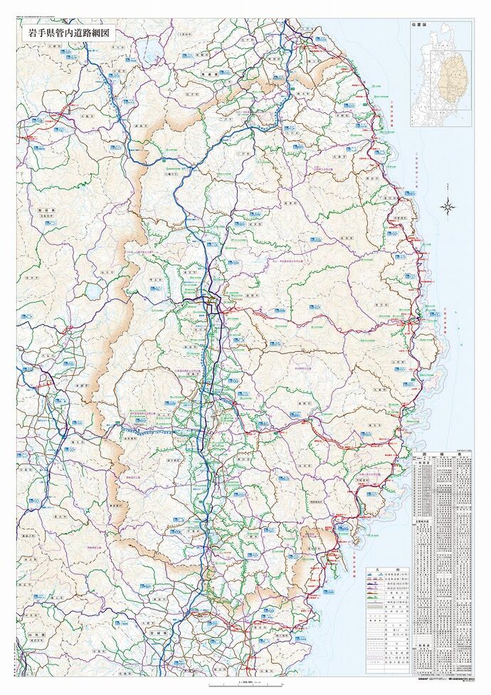 イラスト：岩手県管内道路網図