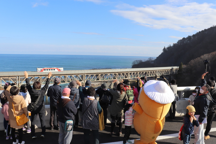 ・三陸鉄道との記念撮影