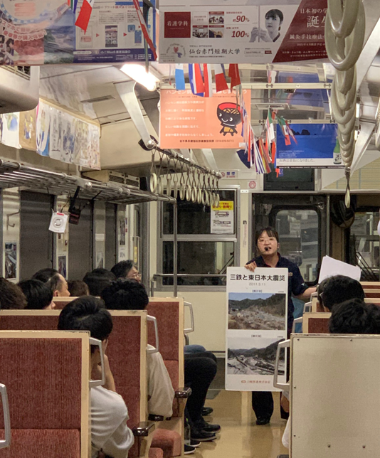 震災学習列車での様子(三陸鉄道)