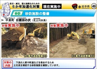 砂防堰堤の整備（平泉町 日照田の沢 等）
