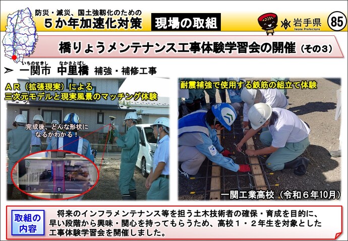 一関市 中里橋 補強・補修工事