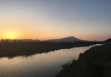 都南大橋から見る岩手山の景観