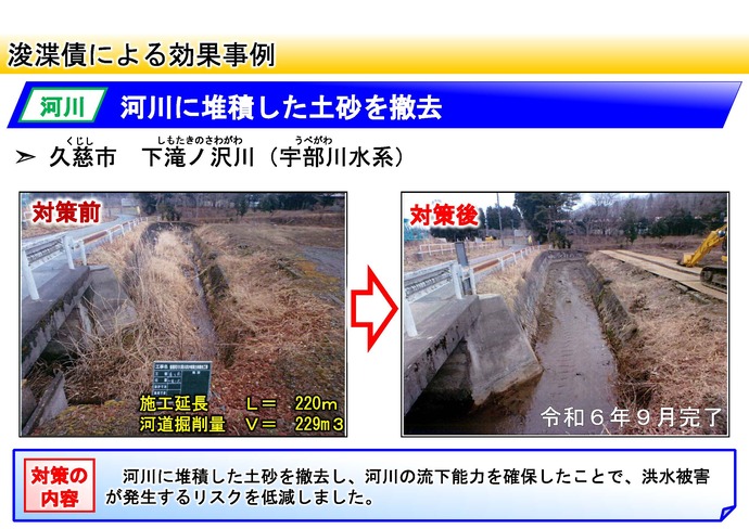 【令和7年4月24日掲載】県内全域で、河川等の浚渫等（堆積土砂の撤去や繁茂する樹木の伐採）が進められています！