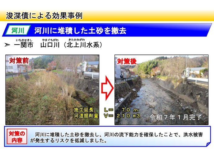 【令和7年6月9日掲載】県内全域で、河川等の浚渫等（堆積土砂の撤去や繁茂する樹木の伐採）が進められています！