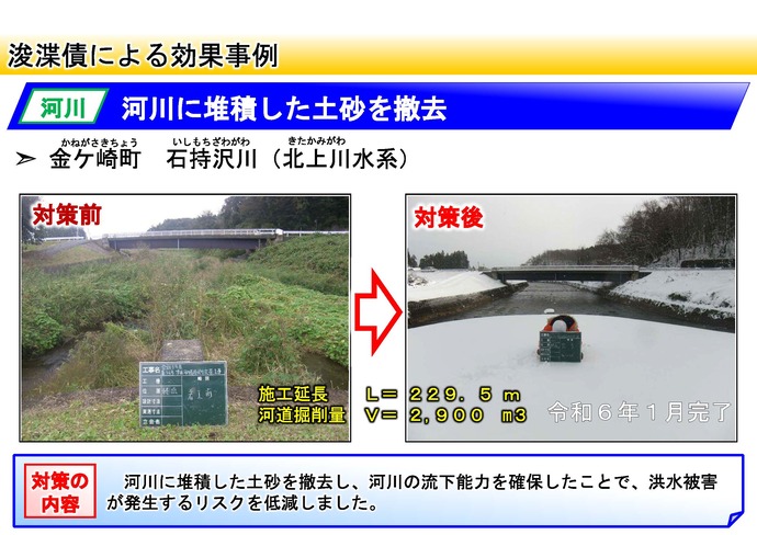 【令和7年5月8日掲載】県内全域で、河川等の浚渫等（堆積土砂の撤去や繁茂する樹木の伐採）が進められています！