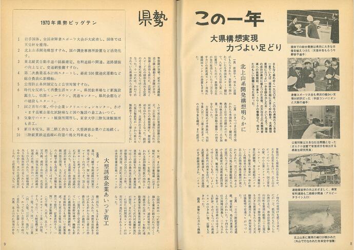 【令和7年5月8日掲載】資料で振り返る岩手県の社会資本整備の歴史！月刊いわて1970年12月号 昭和45年「1970年県政ビッグ・テン」