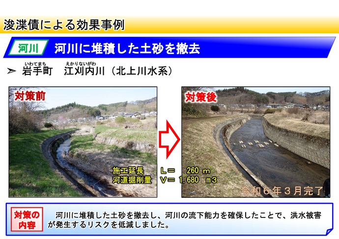 【令和7年6月16日掲載】県内全域で、河川等の浚渫等（堆積土砂の撤去や繁茂する樹木の伐採）が進められています！