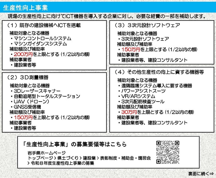 【令和8年6月10日掲載】ICT機器の導入で現場の生産性アップ！
